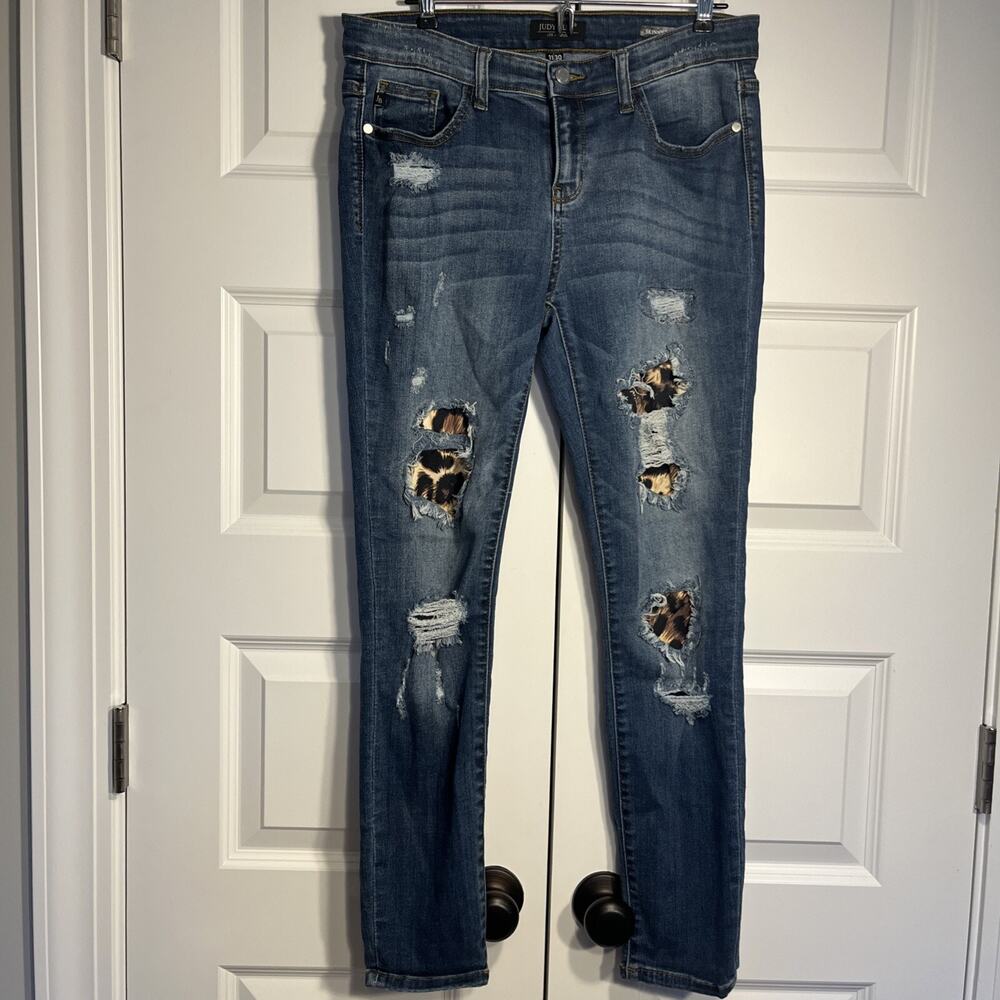 Judy Blue Skinny Fit Distressed Blue Jeans, Size 11/30